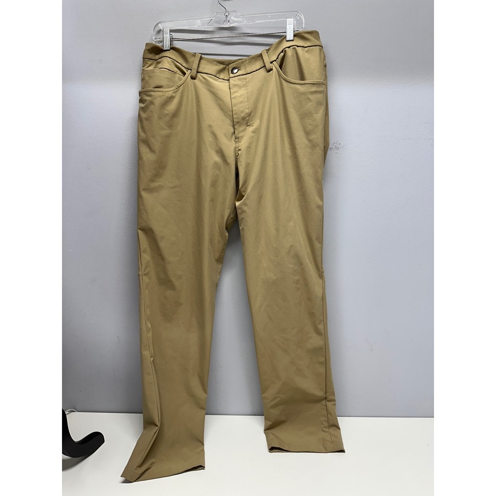 Lululemon ABC Pant Classic Fit Warpstreme Tan Khaki Mens 36x33 Five Pocket - Picture 3 of 7
